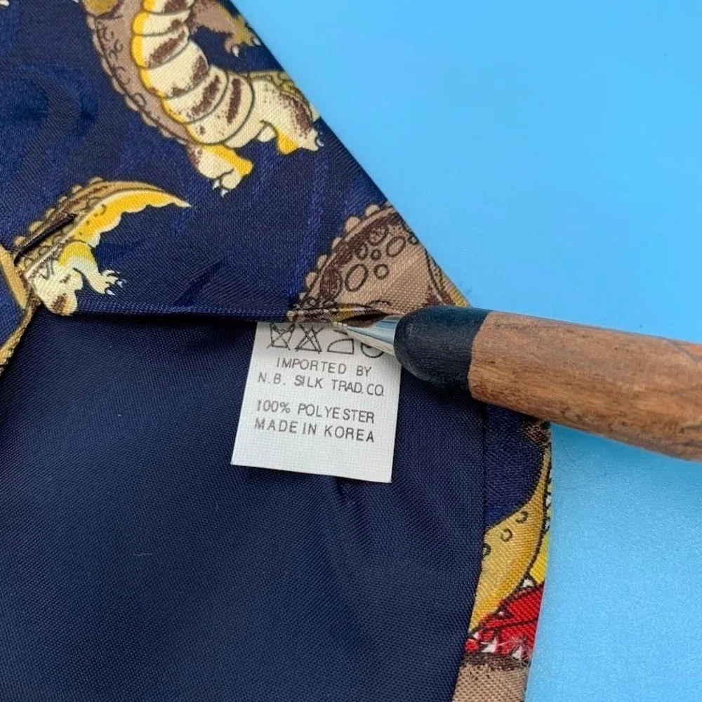 Vintage Renaissance Novelty Cartoon Alligators Hand Made Men's Classic Neck Tie